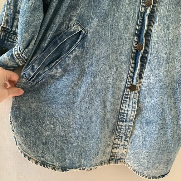 Rare 80s OOAK Vintage J Carreli Denim Acid Wash Tapestry Lace Fringe Jacket - Picture 8 of 17